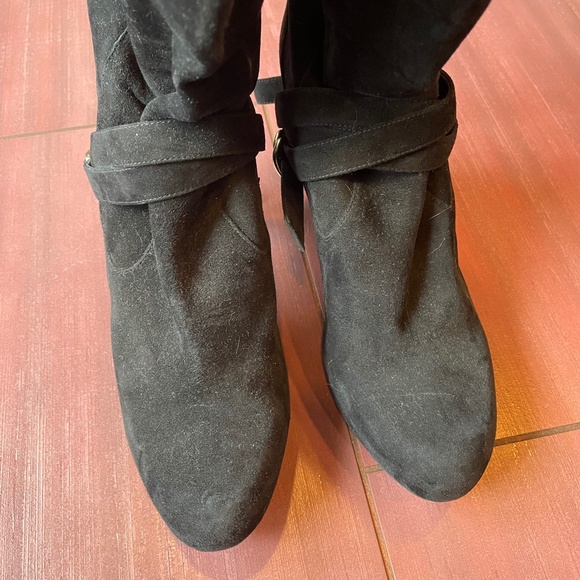 Loeffler Randall tall suede boots with ankle strap - Picture 3 of 8
